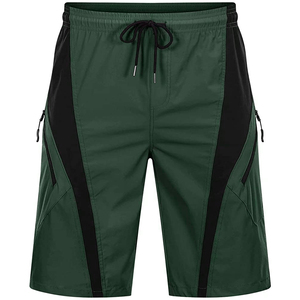 Shorts cargo pour hommes en gros, séchage rapide, doublure en maille, vert olive, noir, panneau contrastant, pour l'été, la plage, la natation, la gym et l'entraînement - Product Image 4