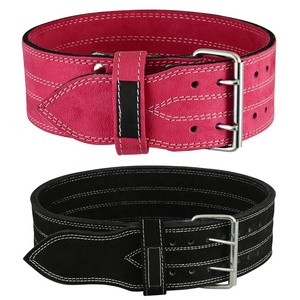 10mm Thick Cowhide Leather Fitness Safety Belts Bodybuilding Training with Steel 2 Prong Buckle Back Support Lifting Buckles - Product Image 5