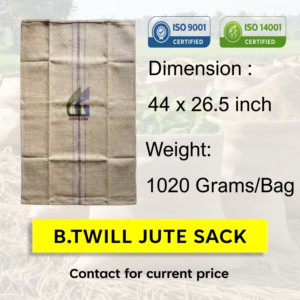 Sacos de yute de 44x26.5 pulgadas, 1020g, tipo BTwill, aptos para alimentos, reutilizables, para envasado agrícola, venta al por mayor, Goodman Global Bangladesh - Product Image 2