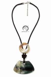Geometric Horn Pendant Necklace Unisex Bohemia Style Jewelry Set Brown Circular Design luxury vintage neck wear - Product Image 3