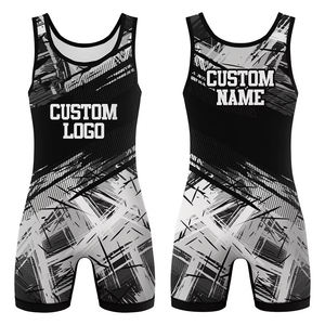 Custom Name <b>Wrestling</b> <b>Singlet</b> for <b>Men</b> Fitted One-Piece Sublimation Print Quick Dry Spandex Polyester Adult Martial Arts Wear - Product Image 5