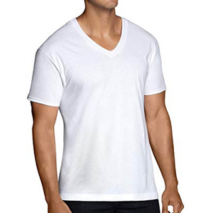 T-shirts décontractés à manches courtes pour hommes, col en V, 100 % coton, séchage rapide, respirants, écologiques, athlétiques, coupe musclée - Product Image 1