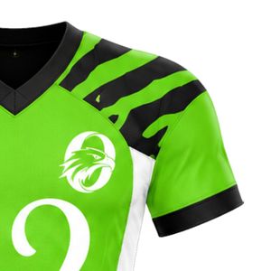 เสื้อเจอร์ซีย์อเมริกันฟุตบอลสีเขียวดำแขนสั้น น้ำหนักเบา สวมใส่สบาย เหมาะสำหรับการฝึกซ้อมและการแข่งขัน - Product Image 4