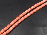 Perle de fleur de tulipe en corail rose traité, 15 pouces, 6x4mm, plante séchée en grotte certifiée par un tiers, pour la fabrication de bijoux PMEGEMSBEADS BK-CR2