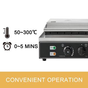Macchina per Waffle a forma di cuore rettangolare 10 pezzi per controllo del tempo di temperatura 110V in acciaio inossidabile antiaderente per ristorante - Product Image 2