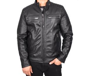 Men’s shiny <b>silver</b> sheepskin <b>jacket</b> designed for performance and comfort. - Product Image 5