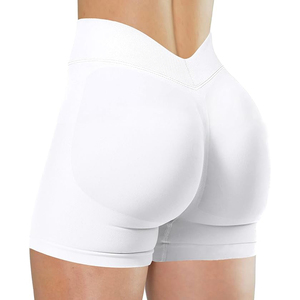 Pure <b>White</b> High Waisted <b>Booty</b> <b>Shorts</b> for Women Butt Lifting Activewear Contouring Seamless Gym <b>Shorts</b> - Product Image 1