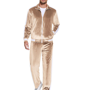 Men's <b>Velvet</b> 100% Cotton Eco-Friendly <b>Tracksuit</b> Pullover Long Sleeve Hoodie Sweatshirt 2-Piece Jogging Suit Workout Outfits Side - Product Image 3