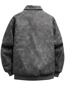 Chaqueta de Cuero Vacuno para Hombre Tallas Grandes, Estilo Otoño Invierno 2026, Chaqueta de Motociclista con Cuello, Abrigo de Algodón, Chaqueta Moderna - Product Image 4