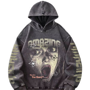 Mens rhinestone streetwear <b>hoodie</b> oversized casual <b>gym</b> wear heavy fabric pullover <b>hoodie</b> premium winter Cheap Price OEM Custom - Product Image 6