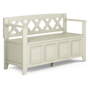 Antique White Amherst <b>Entryway</b> Storage <b>Bench</b> Practical Shoe Rack with Stylish Design - Product Image 2