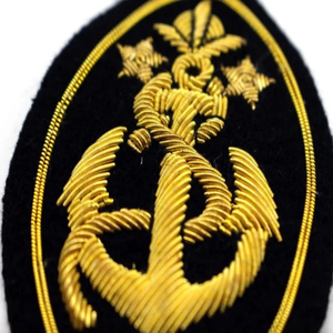Handmade 3D Embroidery Badges Durable Washable Canvas Fabric Textile Blazer Patch Gold Bullion Wire OEM Custom Patches <b>Pocket</b> - Product Image 3