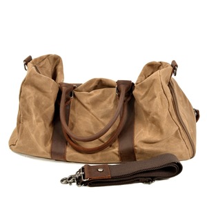 Bolsa de Viaje de Lona y Cuero OEM, Estilo Vintage, Gran Capacidad, Bolsa de Fin de Semana, Bolsa de Mano, Alta Calidad, LCTB-0025 - Product Image 4