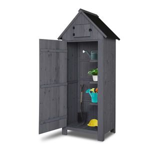 70in Black Double Slope Top Fir Courtyard Storage Room Dark Gray Outdoor Shed & Storage Solution - Product Image 2
