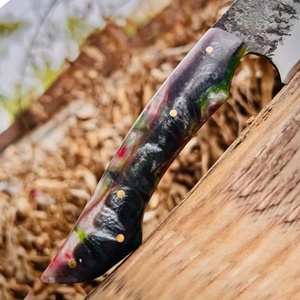 Couteau de chef personnalisé fait main Jexmoo en acier carbone avec lame de 8 pouces, manche élégant, étui en cuir - Cadeau pour chef - Product Image 2