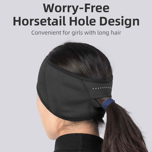 En gros Bandeau chauffe-oreilles thermique en polaire pour sports d'hiver, course à pied, cyclisme, avec trou pour queue de cheval, entraînement en extérieur, personnalisable - Product Image 6