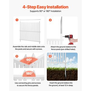 Schermo per la privacy da esterno a 3 pannelli 36 x 45, recinzione per condizionatore d'aria con 19,7 picchetti a terra per recinzione attrezzature piscina o striscia V - Product Image 4