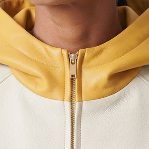 Hoodie en cuir court pour femme, avec fermeture éclair, style mode féminin - Product Image 4