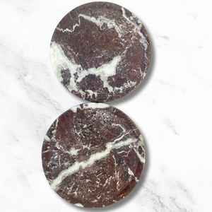 แผ่นรองแก้วหินอ่อนโรสโซ เลวันโต ขนาด 4 นิ้ว งานฝีมือจากหินธรรมชาติ สำหรับตกแต่งโต๊ะ - Product Image 1