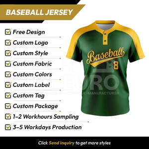 Maillot de baseball personnalisé en gros unisexe à manches courtes col en V anti-bactérien imprimé par sublimation devant raglan deux boutons équipe 100% - Product Image 2