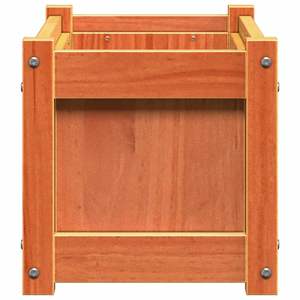 Macetas y jardineras decorativas de madera de pino maciza color marrón cera, medianas, con incrustaciones decorativas, para jardín y uso exterior. - Product Image 6