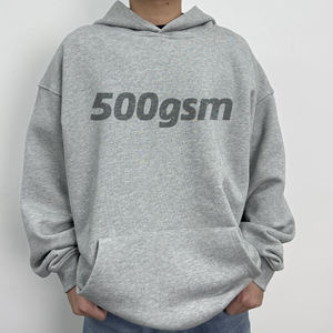 Sudadera con Capucha para Hombre, Oversize, de Felpa Francesa de 500 g/m², Personalizable, Lisa, Sencilla, con Bolsillo, de Fabricante - Product Image 3