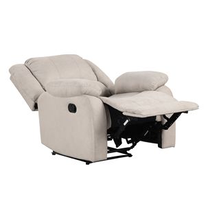 Poltrona Reclinabile Moderna con Struttura in Legno Massello, Tessuto Texturizzato e Braccioli Imbottiti, Arredamento per Soggiorno - Product Image 4