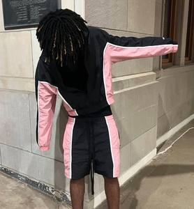 Nouvel ensemble court coupe-vent en nylon pour l'été, veste zippée, survêtement en polyester, ensemble de survêtement streetwear - Product Image 4