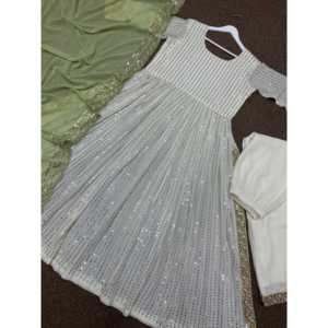 ชุดแฟนซีสำหรับผู้หญิงพร้อมเสื้อปักลายพลาสโซและ dupatta และเลื่อมเสื้อทำงาน - Product Image 5