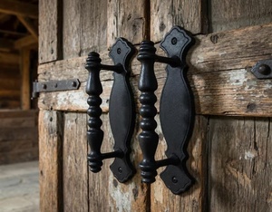 Manija de Hierro Forjado Tradicional Resistente a la Oxidación con Superficie Galvanizada, Accesorio Duradero para Cercas Exteriores - Product Image 2