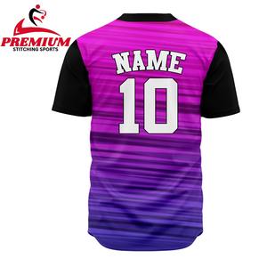 Maillot de baseball personnalisé imprimé, en promotion, avec boutons, pour softball, service OEM disponible, anti-humidité, respirant, 100 % polyester - Product Image 2