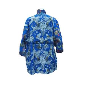 Kimono de Playa Corto para Mujer, 100% Algodón Puro, Ligero y Transpirable, con Cuello en V, Cierre con Cordón, Estampado Floral, Informal, para Vacaciones - Product Image 6