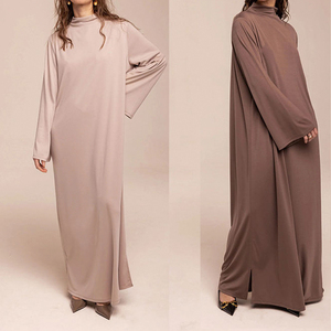 อะบายาของผู้หญิงสีทึบบล็อกสีทึบของอาบายาแบบอิสลามสำหรับผู้หญิง - Product Image 1