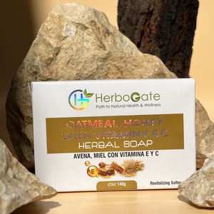 Jabón Herbal de Avena y Miel con Vitaminas E y C, Barra Humectante Natural para una Piel Suave, Luminosa y Radiante, Cuidado Diario Suave a Base de Hierbas - Product Image 4