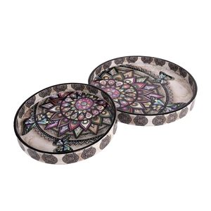 High Demanding Premium Mango Wooden <b>Tray</b> <b>Round</b> Serving <b>Tray</b> & Serveware Ideal for Gifting Home and Kitchen Breakfast Usage - Product Image 5
