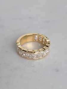 Pass Diamond Tester D Color Moissanite Engagement Wedding <b>Ring</b> 18K Gold Plated 925 <b>Silver</b> <b>Emerald</b> Cut for Certified Iced - Product Image 3