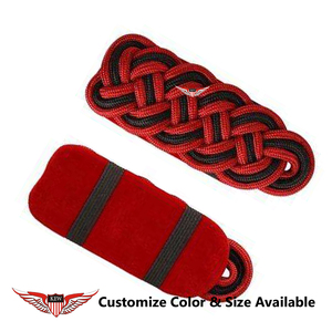 KEW - Par de Epaulettes Personalizables de Alambre de Plata Trenzado con Cordón Negro en la Parte Posterior, Elegantes, Estilo Alemán - Product Image 5
