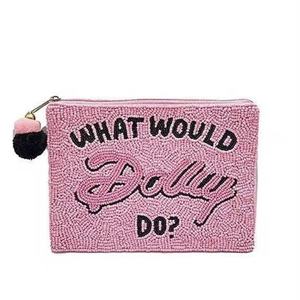 Porte-monnaie en coton perlé fait main GRL, motif boule disco colorée, petite pochette zippée, élégant accessoire cadeau pour femmes et filles - Product Image 3