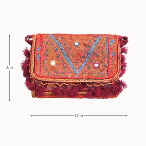 Premium Quality Noorvi Embroidered Mirror <b>Work</b> Clutch <b>Bag</b> Available for Affordable Price from India - Product Image 1