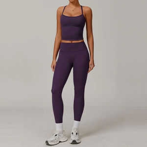 Nuevo Diseño Lulu Conjuntos Deportivos para Mujer Ecológicos Transpirables Antibacterianos de Secado Rápido Leggings de Cintura Alta con Espalda Descubierta - Product Image 5