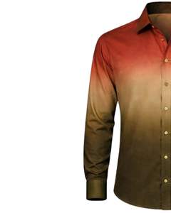 Chemise Formelle Homme Ombrée Rouge Rouille Olive en Coton Premium à Manches Longues Boutonnée Style Smart Casual Fabricant Personnalisé Fourniture en Gros - Product Image 3