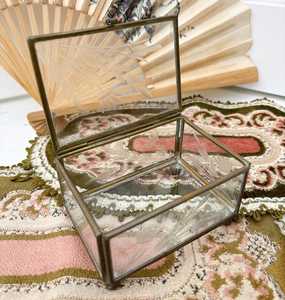 Mirror <b>Glass</b> Jewelry <b>Box</b> - Golden Geometric Jewelry Display Organizer Case Home Decorative <b>Box</b> for Storage - Product Image 3