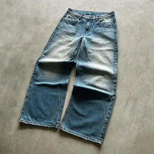 Vaqueros holgados de mujer, pantalones de mezclilla de pierna ancha, estilo urbano a la moda, cómodos y casuales. - Product Image 5