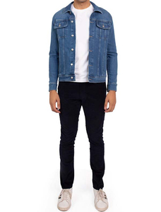 Chaquetas de mezclilla para hombre recién llegadas, con cuello alto y revestimiento personalizado para invierno, precio al por mayor. - Product Image 4