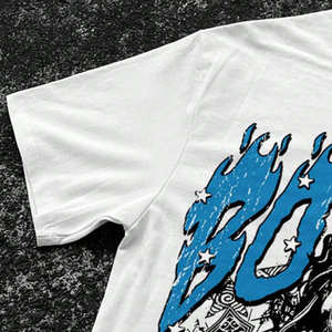 T-shirt surdimensionné imprimé avec un motif personnalisé pour hommes, broderie de logo 3D DTG, 100% coton, vêtements hip-hop, t-shirts pour hommes - Product Image 6