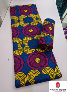 Tela Africana de Alta Calidad con Estampado de Cera y Algodón Ankara para Ropa y Proyectos Decorativos - Product Image 4