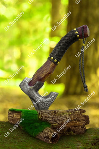 Viking <b>Axe</b> Bearded Blade Hand Forged Carbon Steel Wooden <b>Handle</b> Outdoor Tool OEM ODM Custom Wholesale Supplier Private label - Product Image 5