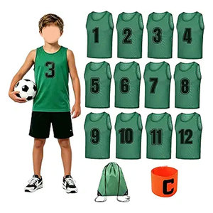 Pinnies Scrimmage Vests <b>Soccer</b> Bibs for Team Practice Training Breathable Lightweight Mesh Jerseys with Drawstring Carry Bag - Product Image 1