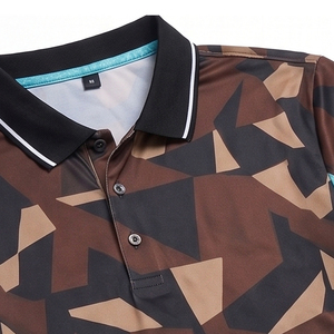 Men Wholesale Custom Design Golf Jersey Sublimation Mens Golf Shirts Shorts Sleeve Golf Polo Shirt - Product Image 4