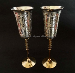 Wholesale Custom Decorative Brass Metal Tray Attractive Designer Coffee <b>Cup</b> Wedding Luxury Gift Set Premium Drinking <b>Cup</b> - Product Image 3